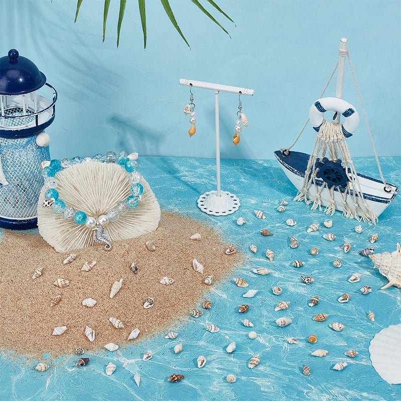 PH PandaHall 1400-1500pcs Tiny Sea Shells 7-12mm Tiny Crushed Shells Miniature Shell NO Hole Seashells Ocean Spiral Seashells for Resin Crafting Candle Home Party Wedding Fish Tank Vase Filler - Image 3